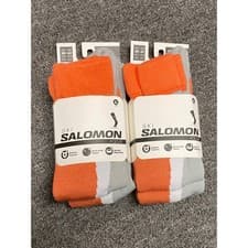 Image of Salomon focus ski socks Orange/Beige M Size 5.5-7 (Eu 39-41) RRP £50