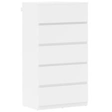 Image of HOMCOM Bedroom Chest of Drawers, 5 Drawers Dresser, Drawer Unit, White