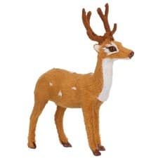 Image of 3 PCS Fuzzy Reindeer Figurines Stuffed Animal Christmas Decorations Indoor