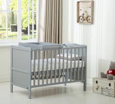 Image of MCC® Wooden Baby Cot Bed Orlando Top Changer &Aloe Vera Water repellent Mattress