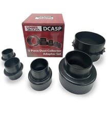Image of Dust Extractor Adaptor Set 5pc Converts 100mm Hose to 105 70 45 40 35mm Tools
