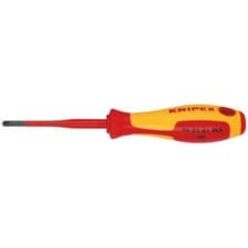 Image of Knipex 98 25 01 SLS VDE Insulated Plus/Minus Pozidriv® Screwdriver PZ/S1 x 80mm