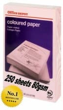 Image of Office Depot A4 Coloured Paper 80gsm 250 Sheets PINK