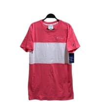 Image of Champion Brand NWT Womens Size XS Pink White Color Block Athletic T-Shirt Dress