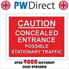Image of SIGN Caution Concealed Entrance Possible Stationary Traffic Road Vehicle CS299F