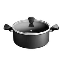 Image of Tefal Pot with Glass Lid 24cm 4.6 L Induction Thermospot Non Stick Black New