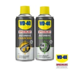 Image of WD40 MOTORCYCLE CHAIN WAX 400ML and CHAIN CLEANER 400ML OFFER