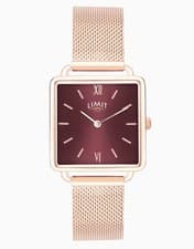 Image of Limit 29mm Womens Square Rose Gold Analogue Watch with Mesh Strap RRP £39.99
