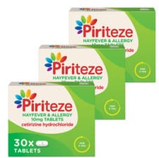 Image of X3  Piriteze Allergy Relief Tablets -Hayfever | Skin | Dust Allergies- 90 TABS