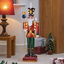 Image of Three Kings Christmas Lit Metal Nutcracker Traditional 80cm