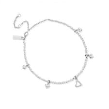 Image of ChloBo Mini Multi Heart Anklet Silver Finish