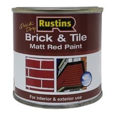 Image of Rustins Quick Dry Brick & Tile Matt Red Paint 250ml for Exterior and Interior