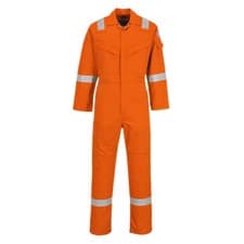 Image of BizFlame Mens Aberdeen Flame Resistant Antistatic Coverall Orange M 32"