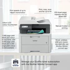 Image of Brother MFC-L3740CDW A4 Colour Multifunction LED Laser Printer Air Printer