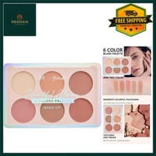 Image of Vibrant Face Blush Palette 6 Shade Pressed Powder for Women Cheeks Makeup
