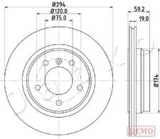 Image of 2x Brake disc Vented 610109C JAPKO for BMW 3 3 Coupe 3 Touring 3 Convertible