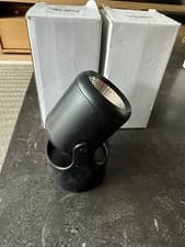 Image of Single Spotlight Adjustable Wall Light Black LED Bulb 7w