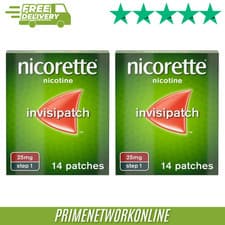 Image of 2x Nicorette Invisi 25mg Patch - 14 Patches Pack of 2 (Total 28) 100% ORIGINAL⭐⭐