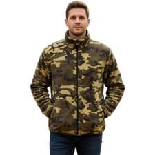 Image of Mens Camouflage Print Fleece Jacket | Full Zip Warm Outdoor Camo Top