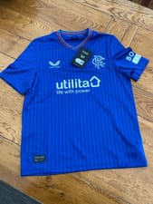 Image of Rangers Home 2023 Football Shirt - UK Size 9-10 (M) Years - RRP £54.99.
