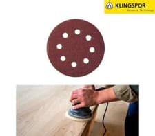 Image of 125mm Sanding Discs / Sandpaper 5" KLINGSPOR 8 HOLE PADS / 40 - 600 GRIT /