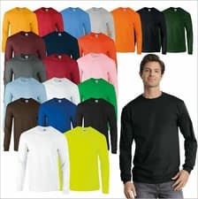 Image of Mens Ultra Cotton Adult Long Sleeve T-Shirt Gildan Tee Classic Fit Rib Cuff Top