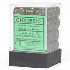 Image of CHX25910 Chessex Manufacturing Earth Elemental 12mm D6 Dice Block (36)