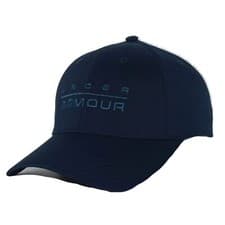 Image of New Under Armour Wordmark Youth Cap Midnight Navy Baseball Hat Cap Stretch S/M