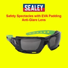 Image of Sealey SSP69 Safety Spectacles with EVA Foam Lining - Anti-Glare Lens