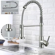 Image of Modern Kitchen Sink Mixer Tap Pull Out Spout Spray Head 360° Mono Single Lever