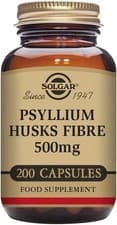 Image of Solgar Psyllium Husks Fibre 500mg 200 Vegetable Capsules Vegan Gluten Dairy Free