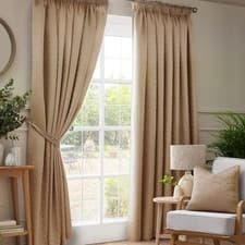 Image of Alan Symonds Madison latte Taped Top Curtains Fully Lined all sizes