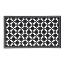 Image of JVL Elipses Heavy Duty Rubber Entrance Floor Door Mat, 40 x 70 cm