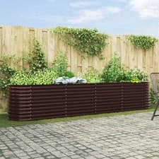 Image of Garden Raised Bed Brown Galvanised steel 400 x 80 x 81 cm Durable vidaXL