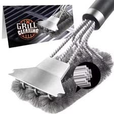 Image of Heavy Duty BBQ Cleaning Brush Grill Cleaner Barbecue Wire Head Steel Handle Tool