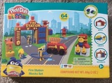 Image of Play-Doh Fire Station Blocks Set 64 Pieces Toy Building Kit Brand New