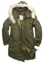 Image of Fishtail Parka Army Genuine US M65 Original Winter Lined Hooded Long Coat Olive
