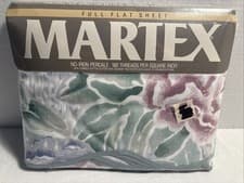 Image of Martex SILK FOREST Floral Full Flat Sheet No Iron Percale Vintage New Old Stock