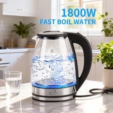 Image of Electric Glass Kettle 2L 1800W Fast Boiling Tea Kettle Hot Water Boiler BPA-Free