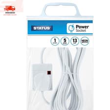 Image of 1-WAY PLUG EXTENSION SOCKET LEAD ADAPTER NEON INDICATOR HOME INDOOR EXTENSION 5M