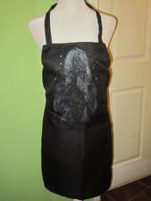 Image of Unisex Starry Stellar Woman In Glitter Adult Hand-Painted Apron Kitchen OS