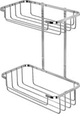 Image of Croydex QM390541 Stainless Steel Two Tier Cosmetic Basket Shower Caddy, 10 Year