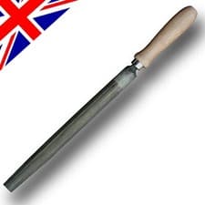 Image of 10" 250mm Half Round File 2nd Engineers File (with Wooden Handle fitted)
