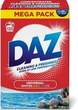 Image of Daz Washing Powder 125 Washes Family Pack Laundry Detergent Brilliant Whites