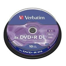 Image of Verbatim 43666 8.5GB 8x Double Layer DVD+R Matt Silver - 10 Pack Spindle
