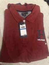 Image of Tommy Hilfiger Boys Burgundy Polo Shirt with Logo Print – Size S/TG (8-10)