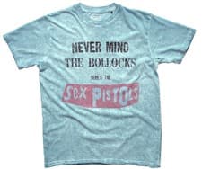 Image of Official Sex Pistols T Shirt Never Mind The Bollocks Blue Dip Dye New S To XXL