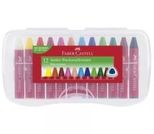Image of FABER-CASTELL Wax Jumbo Crayons - Box of 12 - NEW