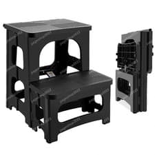 Image of Two Step Folding Step Stool, Foldable 2 Step Ladder Non-Slip 150 Kg Load Sturdy