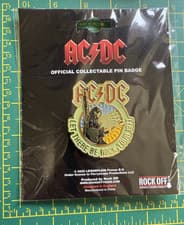 Image of Ac/Dc Let There Be Rock Tour 1977 Logo Metal Badge Officially Licensed